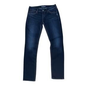 Silver Jeans Co. Aiko Skinny Jeans Women’s 29x31 Low Rise Blue Dark Wash Denim